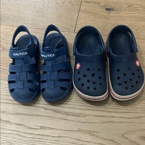 Crocs-Style Slip-Ons and Nautica Kids Navy Sandals set